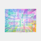 Bright Rainbow Meisjes Schattige Gepersonaliseerde Fleece Deken (Voorkant (Horizontaal))