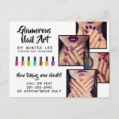 Bright Rainbow Nail Art Tech Salon 4-fotoflyer Briefkaart (Voorkant)