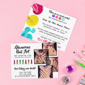Bright Rainbow Nail Art Tech Salon 4-fotoflyer Briefkaart