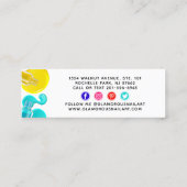 Bright Rainbow Nail Art Tech Salon Social Media Mini Visitekaartje (Achterkant)