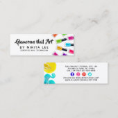 Bright Rainbow Nail Art Tech Salon Social Media Mini Visitekaartje (Voorkant / Achterkant)