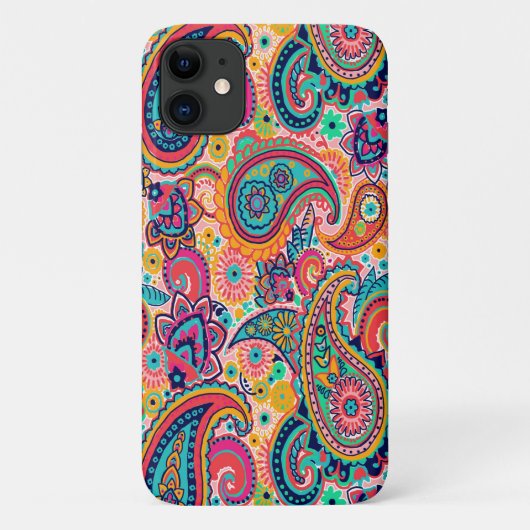 Bright Rainbow Oranje Paisley Case-Mate iPhone Case (Achterkant)