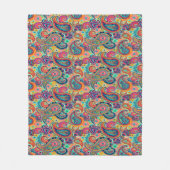 Bright Rainbow Paisley Fleece Deken (Voorkant)