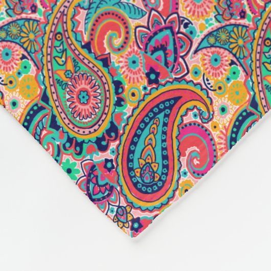 Bright Rainbow Paisley Fleece Deken (Hoek)