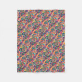 Bright Rainbow Paisley Fleece Deken (Voorkant)