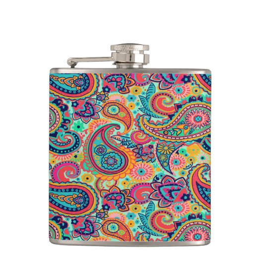 Bright Rainbow Paisley Heupfles (Voorkant)