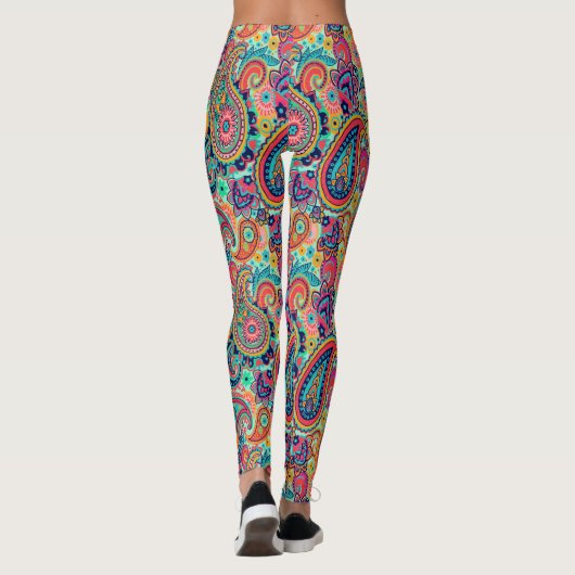Bright Rainbow Paisley Leggings (Achterkant)