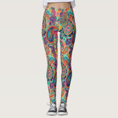 Bright Rainbow Paisley Leggings (Voorkant)