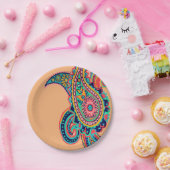 Bright Rainbow Paisley Papieren Bordje (Feest)