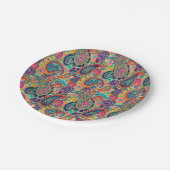 Bright Rainbow Paisley Papieren Bordje (Gekanteld)