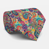 Bright Rainbow Paisley Stropdas (Opgerold)