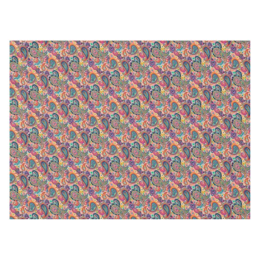 Bright Rainbow Paisley Tafelkleed (Voorkant (Horizontaal))