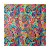 Bright Rainbow Paisley Tegeltje (Voorkant)