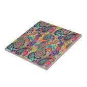 Bright Rainbow Paisley Tegeltje (Zijkant)