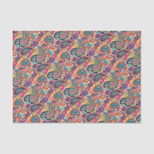 Bright Rainbow Paisley Tissuepapier (Voorkant)