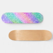 Bright Rainbow Pebble Ombre Confetti Style Striped Persoonlijk Skateboard (Horizontaal)