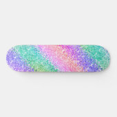 Bright Rainbow Pebble Ombre Confetti Style Striped Persoonlijk Skateboard (Horizontaal)