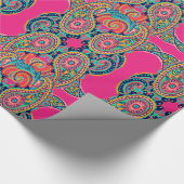 Bright Rainbow Pink Paisley Cadeaupapier (Hoek)