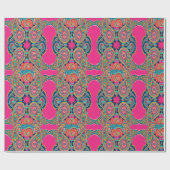 Bright Rainbow Pink Paisley Cadeaupapier (Vlak)