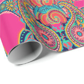 Bright Rainbow Pink Paisley Cadeaupapier (Rol Hoek)