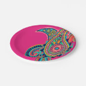 Bright Rainbow Pink Paisley Papieren Bordje (Gekanteld)
