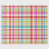 Bright Rainbow Plaid Checkered Pattern Cadeaupapier (Vlak)