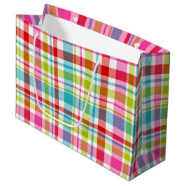Bright Rainbow Plaid Checkered Pattern Groot Cadeauzakje