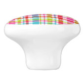Bright Rainbow Plaid Checkered Pattern Keramische Knop (Zijkant)