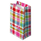 Bright Rainbow Plaid Checkered Pattern Klein Cadeauzakje (Voorkant Gekanteld)