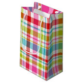Bright Rainbow Plaid Checkered Pattern Klein Cadeauzakje (Achterkant Gekanteld)