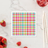 Bright Rainbow Plaid Checkered Pattern Paper Servet (Insitu)