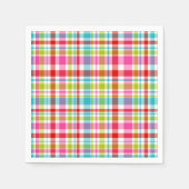 Bright Rainbow Plaid Checkered Pattern Paper Servet (Voorkant)