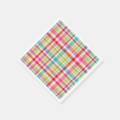 Bright Rainbow Plaid Checkered Pattern Paper Servet (Hoek)