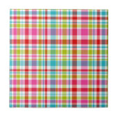 Bright Rainbow Plaid Checkered Pattern Tegeltje (Voorkant)