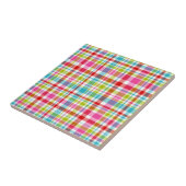 Bright Rainbow Plaid Checkered Pattern Tegeltje (Zijkant)