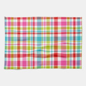 Bright Rainbow Plaid Checkered Pattern Theedoek (Horizontaal)