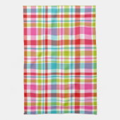 Bright Rainbow Plaid Checkered Pattern Theedoek (Verticaal)