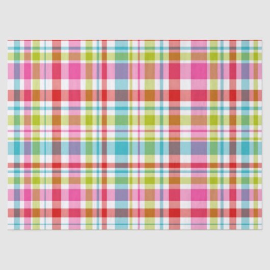 Bright Rainbow Plaid Checkered Pattern Tissuepapier (Voorkant)