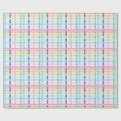 Bright Rainbow Plaid Gift Wrap - Colourful Neon Cadeaupapier (Vlak)