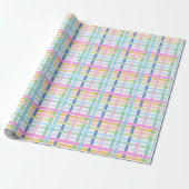Bright Rainbow Plaid Gift Wrap - Colourful Neon Cadeaupapier (Uitgerold)