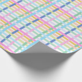 Bright Rainbow Plaid Gift Wrap - Colourful Neon Cadeaupapier (Hoek)