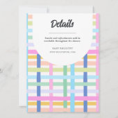 Bright Rainbow Plaid Invite - Colourful Pastel Kaart (Achterkant)