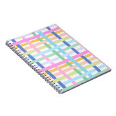 Bright Rainbow Plaid Journal - Colourful pastel Notitieboek (Rechterzijde)