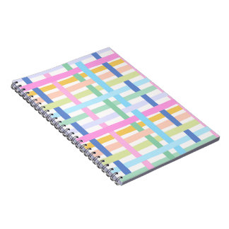 Bright Rainbow Plaid Journal - Colourful pastel Notitieboek