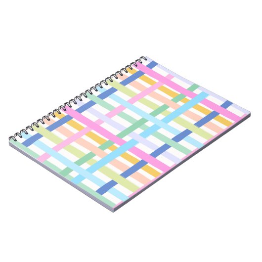 Bright Rainbow Plaid Journal - Colourful pastel Notitieboek (Linkerzijde)