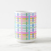 Bright Rainbow Plaid Mug - Colourful Pastel Koffiemok (Center)