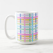 Bright Rainbow Plaid Mug - Colourful Pastel Koffiemok (Links)