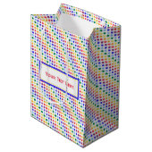 Bright Rainbow Polka Dots Party Medium Cadeauzakje (Voorkant Gekanteld)