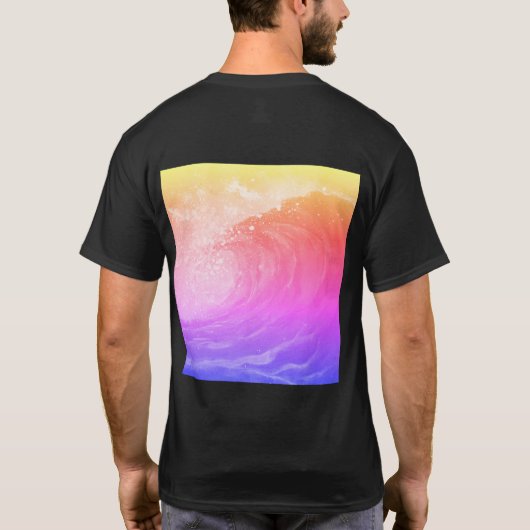 bright rainbow poster depicting a faint wave t-shirt (Achterkant)