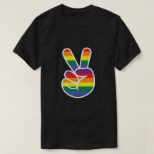 Bright Rainbow Pride Peace Sign